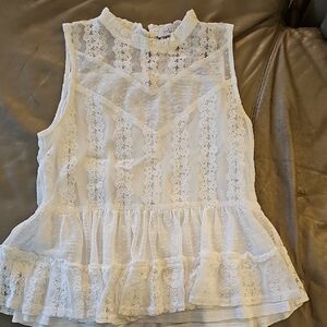 Sweet Rain Ivory Lace Sleeveless Top